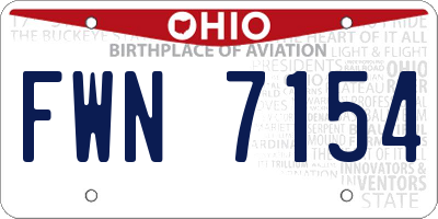OH license plate FWN7154
