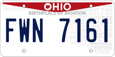 OH license plate FWN7161