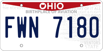 OH license plate FWN7180