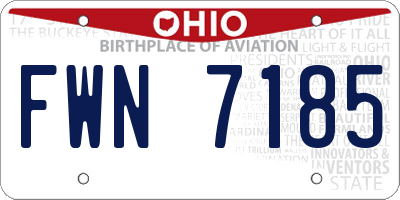 OH license plate FWN7185