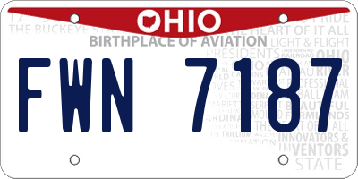 OH license plate FWN7187