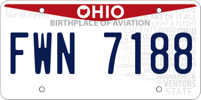 OH license plate FWN7188
