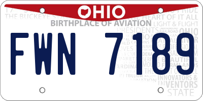 OH license plate FWN7189