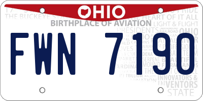 OH license plate FWN7190