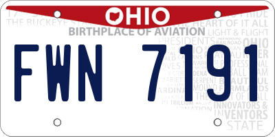 OH license plate FWN7191