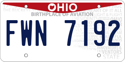 OH license plate FWN7192