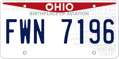 OH license plate FWN7196