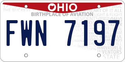 OH license plate FWN7197