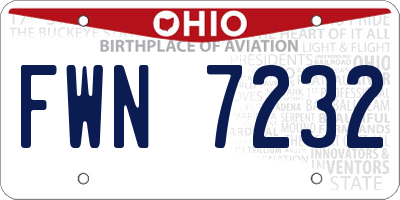 OH license plate FWN7232