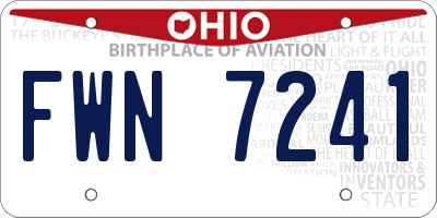 OH license plate FWN7241