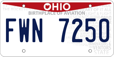 OH license plate FWN7250