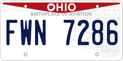 OH license plate FWN7286