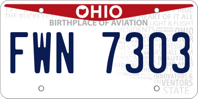 OH license plate FWN7303