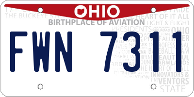 OH license plate FWN7311