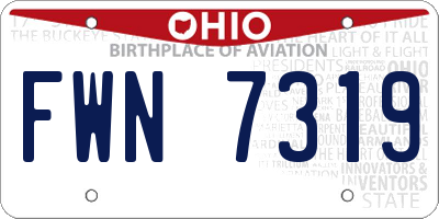 OH license plate FWN7319