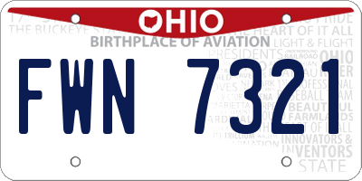 OH license plate FWN7321