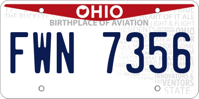 OH license plate FWN7356