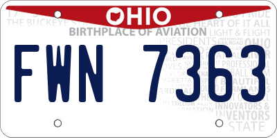 OH license plate FWN7363