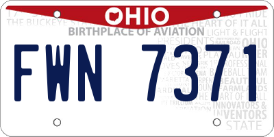 OH license plate FWN7371
