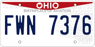 OH license plate FWN7376