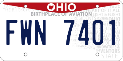 OH license plate FWN7401