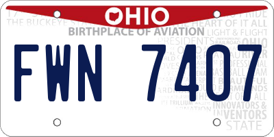OH license plate FWN7407