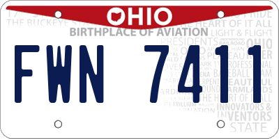 OH license plate FWN7411