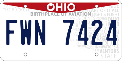 OH license plate FWN7424