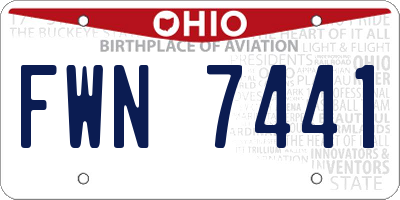 OH license plate FWN7441