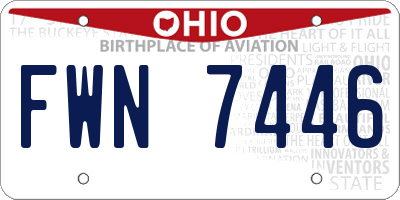 OH license plate FWN7446