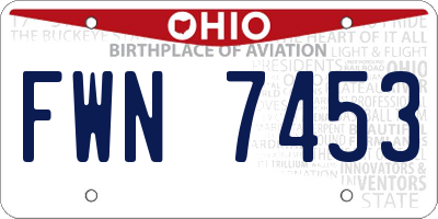 OH license plate FWN7453