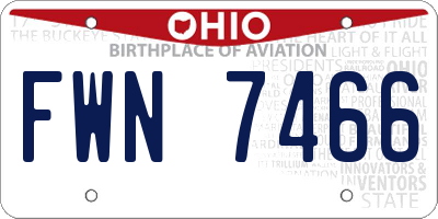 OH license plate FWN7466