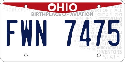OH license plate FWN7475
