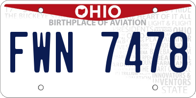 OH license plate FWN7478