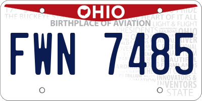 OH license plate FWN7485