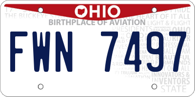 OH license plate FWN7497