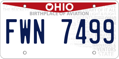 OH license plate FWN7499