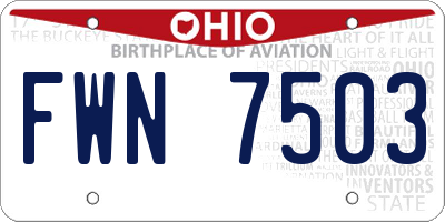 OH license plate FWN7503