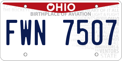 OH license plate FWN7507