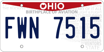 OH license plate FWN7515