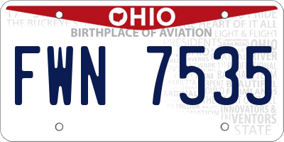 OH license plate FWN7535