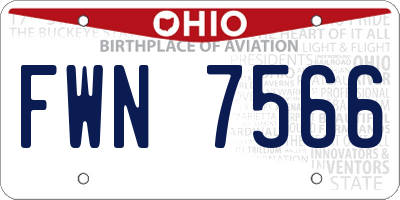 OH license plate FWN7566