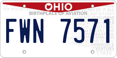 OH license plate FWN7571
