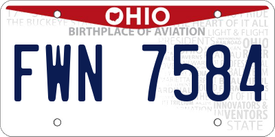 OH license plate FWN7584
