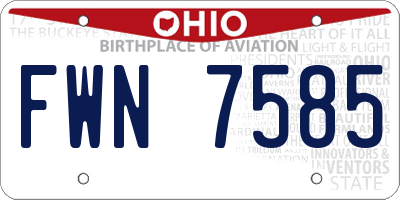 OH license plate FWN7585