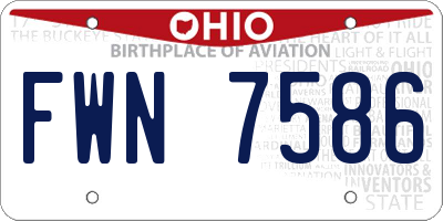 OH license plate FWN7586
