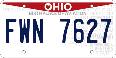 OH license plate FWN7627