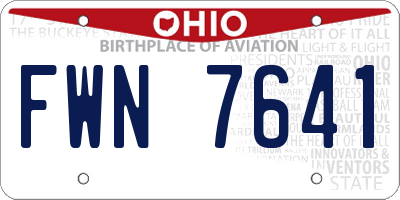 OH license plate FWN7641