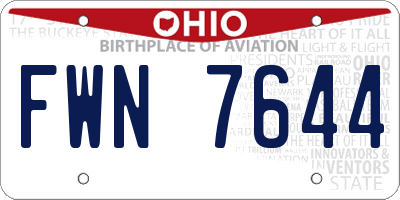 OH license plate FWN7644