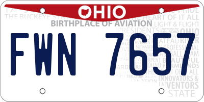 OH license plate FWN7657